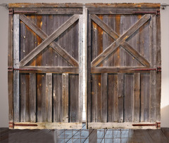 Old Wooden Warehouse Curtain