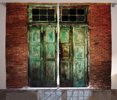 Rusty Old Retro Door Curtain