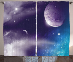 Starry Night Sky Scenery Curtain