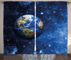 Planet Earth Solar System Curtain