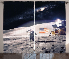 Astronaut on Moon Mission Curtain