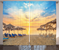 Sandy Beach with Sunrise Curtain