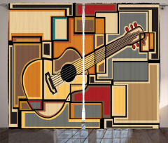 Geometric Guitar Funky Curtain