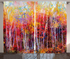 Autumn Forest Painting Curtain