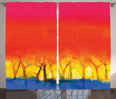 Colorful Abstract Tree Curtain