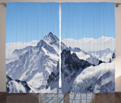 Snowy Mountain Peaks Curtain