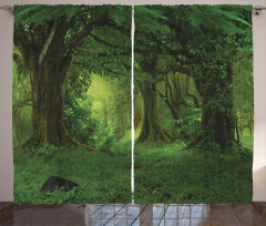 Tropical Jungle Trees Curtain
