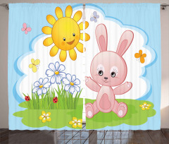 Rabbit in Garden Curtain