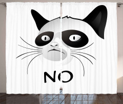 Grumpy Face Famous Cat Curtain
