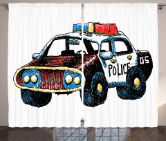 Sketchy Police Car Curtain