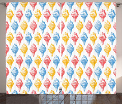 Ice Cream Cones 50s Time Curtain