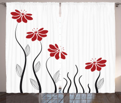 Modern Floral Petals Curtain