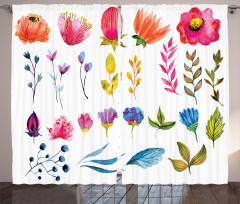 Watercolor Garden Design Curtain
