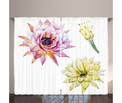 Watercolored Flowers Curtain