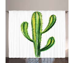 Mexican Cartoon Cactus Curtain