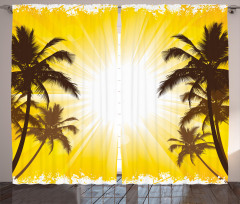 Place with Palm Trees Curtain