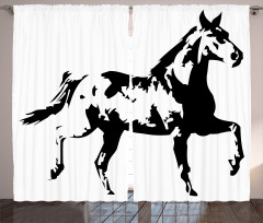 Running Horse Silhouette Curtain