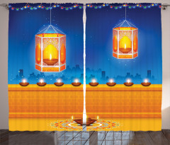 Diwali Night Candles Curtain
