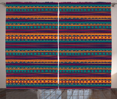 Retro Aztec Art Curtain