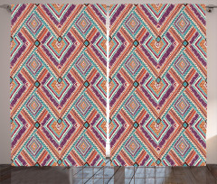 Diagonal Ethno Pattern Curtain