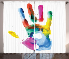 Colored Human Hand Curtain