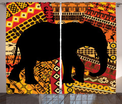Elephant Silhouette Curtain