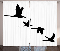 Group of Flying Birds Curtain