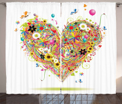 Watercolor Love Curtain