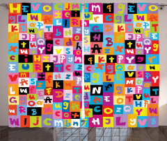Colored Alphabet Puzzle Curtain