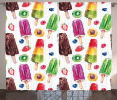 Vivid Ice Creams Curtain