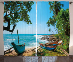 Tropical Ocean Scenery Curtain