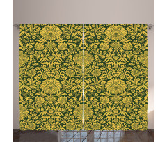 Baroque Flowers Motif Curtain