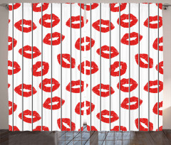 Woman Lips Love Behind Bars Curtain
