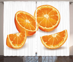 Health Orange Citrus Art Curtain