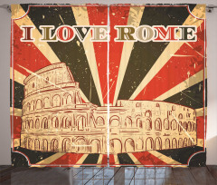 Italian Rome Lettering Curtain