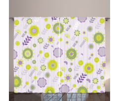 Funky Flowers Pattern Curtain