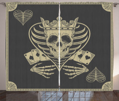 Vector Skull Poker Cards Curtain