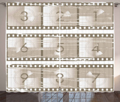Numbers on a Film Strip Curtain