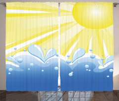 Vector Sun Wavy Sea Curtain
