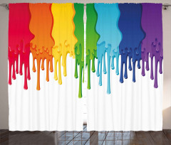 Rainbow Colored Paint Curtain