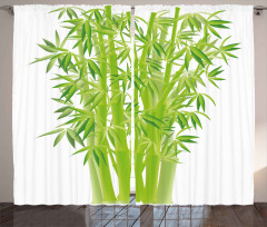Bamboo Stems with Leaves Curtain