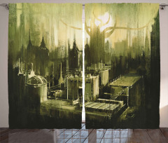 Gothic Dark City Scenery Curtain