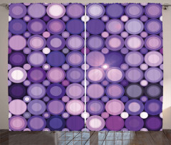 Geometric Violet Circles Curtain