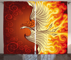 Phoenix Bird in Flame Curtain