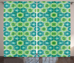 Vector Pattern Flowers Curtain