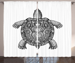 Tribal Art on Tortoise Curtain