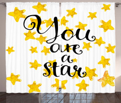 Motivational Star Phrase Curtain