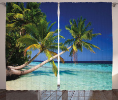 Tropic Island Palms Curtain