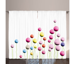 Amaranth Flower Pattern Curtain