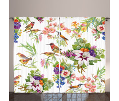 Exotic Spring Flowers Curtain